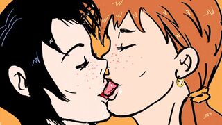 Lesbian kissing and sucking cartoon - 2 image