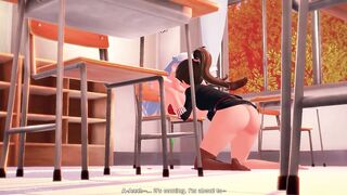 College MILF Seduces Bratty Popular Girl After a Long Tutoring Session | 3D Lesbian Hentai + POV - 6 image