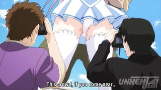 Costumed Teen Groped in PUBLIC Gets Horny & Pussy gets a WET Orgasm - Hentai Subtitled - 7 image