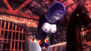 Raven takes a ride on the Wooden Pony BSDM | Titans Porn - 8 image