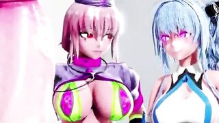 Futa / Futanari Anal Gangbang Huge Cumshots 3D Hentai - 4 image