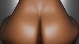 3D Black girl Riding a Dildo - 2 image