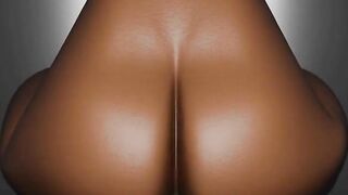 3D Black girl Riding a Dildo - 3 image