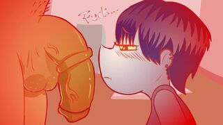 Emo Girl Try the FAT DONG! Rule34 Animation - 1 image