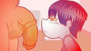 Emo Girl Try the FAT DONG! Rule34 Animation - 3 image