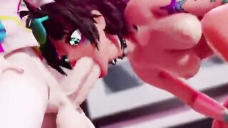 Futa Futanari Extreme Deepthroat Anal Gangbang DP Huge Cumshots 3D Hentai - 10 image