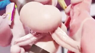 Futa Futanari Extreme Deepthroat Anal Gangbang DP Huge Cumshots 3D Hentai - 7 image