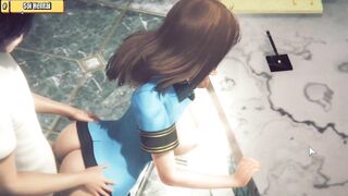 3D- Security guard girl get fuck. Blow job, doggy style. - 10 image