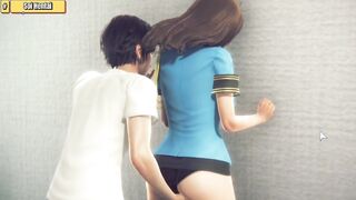 3D- Security guard girl get fuck. Blow job, doggy style.