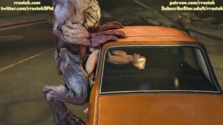 Rachel destryed by Huge Monster Cock, 3d Animation