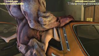 Rachel destryed by Huge Monster Cock, 3d Animation - 5 image