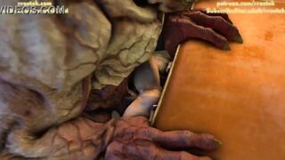 Rachel destryed by Huge Monster Cock, 3d Animation - 9 image