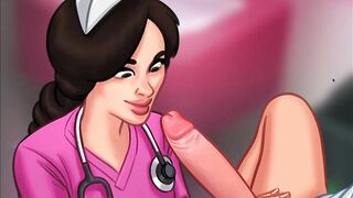 Summertime Saga - Slutty Nurse sucks a huge cock and an Old woman gets fucked (Hospital staff) - 10 image