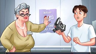 Summertime Saga - Slutty Nurse sucks a huge cock and an Old woman gets fucked (Hospital staff) - 3 image