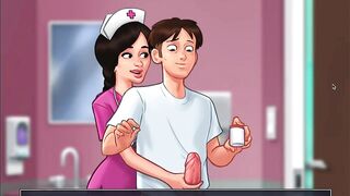 Summertime Saga - Slutty Nurse sucks a huge cock and an Old woman gets fucked (Hospital staff) - 8 image