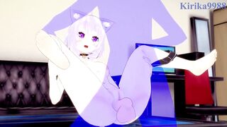 Nekomata Okayu and I have intense sex in the bedroom. - Hololive VTuber Hentai - 5 image