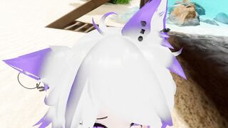 you have fun with a cat boifu on a public beach - 10 image