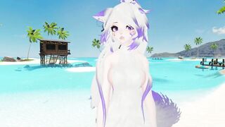 you have fun with a cat boifu on a public beach - 3 image