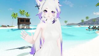 you have fun with a cat boifu on a public beach - 4 image