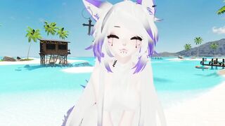 you have fun with a cat boifu on a public beach - 5 image