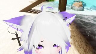 you have fun with a cat boifu on a public beach - 9 image