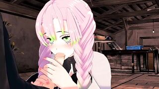 Mitsuri and Tanjiro go to the basement to fuck to orgasm Demon Slayer Hentai Anime Hentai 3D - 3 image