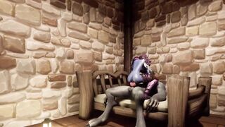 Nightelf Rides a Werewolf in her dungeon - 2 image