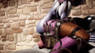 Nightelf Rides a Werewolf in her dungeon - 4 image