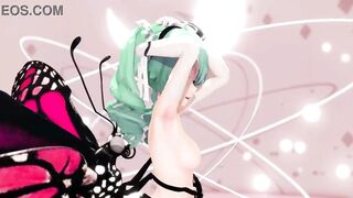 MIKU X INSECT HENTAI SEX DANCE MMD CREAMPIE UNDRESS DANCE SOFT GREEN HAIR COLOR EDIT SMIXIX