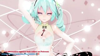 MIKU X INSECT HENTAI SEX DANCE MMD CREAMPIE UNDRESS DANCE SOFT GREEN HAIR COLOR EDIT SMIXIX - 9 image