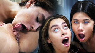 Two possessed teens eating pussy with a ton of slime - 1 image