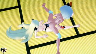 Pokemon Cynthia Trains Bea's Ass & Pussy, Gets Worshipped By Her Tongue - Uncensored 3D Hentai - 6 image