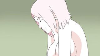 Sakura and Sasuke sex Naruto Young Kunoichi Hentai Anime Animation Blowjob tits pussy creampie cum - 9 image