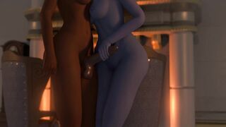 Overwatch Parody - Futa Sombra fucks Widowmaker in the library - 2 image