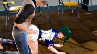 Hentai 3D - Headmaster and cheerleader fucking hard at classroom - 2 image