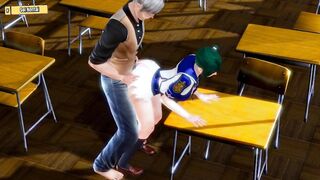 Hentai 3D - Headmaster and cheerleader fucking hard at classroom - 3 image
