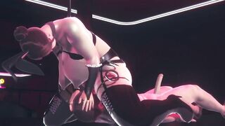 Thick Mature Bunny face sitting on a customer in her club: 3D porn Hentai - 3 image