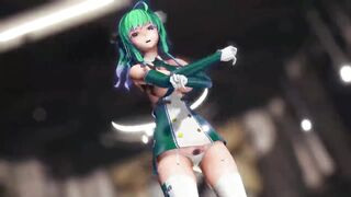 HENTAI MMD DANCE ST LOUIS AZUR LANE WiggleWiggle SOFT GREEN HAIR SMIXIX COLOR EDIT - 3 image