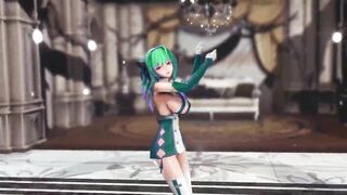 HENTAI MMD DANCE ST LOUIS AZUR LANE WiggleWiggle SOFT GREEN HAIR SMIXIX COLOR EDIT - 5 image