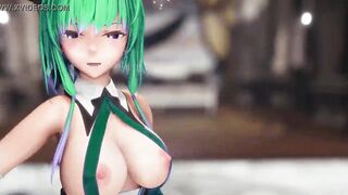 HENTAI MMD DANCE ST LOUIS AZUR LANE WiggleWiggle SOFT GREEN HAIR SMIXIX COLOR EDIT - 7 image