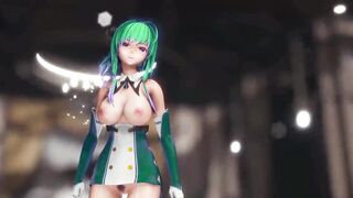 HENTAI MMD DANCE ST LOUIS AZUR LANE WiggleWiggle SOFT GREEN HAIR SMIXIX COLOR EDIT - 9 image