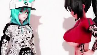 Futa Futanari Anal DP Gangbang Huge Cumshots 3D Hentai - 2 image