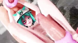 Futa Futanari Anal DP Gangbang Huge Cumshots 3D Hentai - 6 image