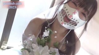 Massive squirting masturbation with a vibrator in a wedding dress part 1 - 1 image