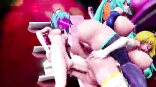 Futa Futanari Anal Gangbang Huge Cumshots 3D Hentai - 9 image