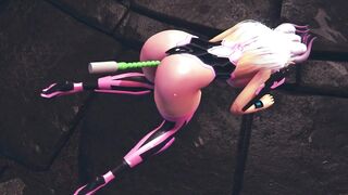 Alien girl on an alien planet takes anal beads up her ass | 3D Hentai - 6 image