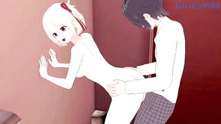 Chisato Nishikigi and I have intense sex in the restroom. - Lycoris Recoil Hentai - 8 image