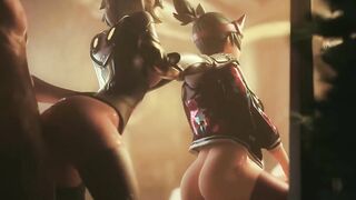3D Compilation: Overwatch Dva Tracer Doggystyle Fuck Kirito Mercy Threesome Uncensored Hentai - 9 image