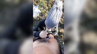 Rich blowjob in the mountains, he cums in my mouth - Violet Summers - 2 image