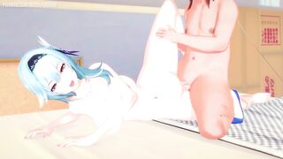 Genshin Impact: Eula Sex with a Beautiful Girl. (3D Hentai) - 7 image